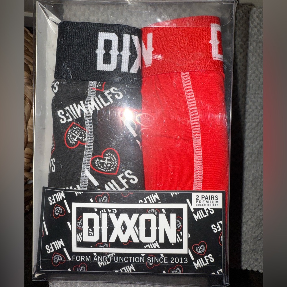 DIXXON New‎ Black and Red Milf Boxer Briefs Set size Large